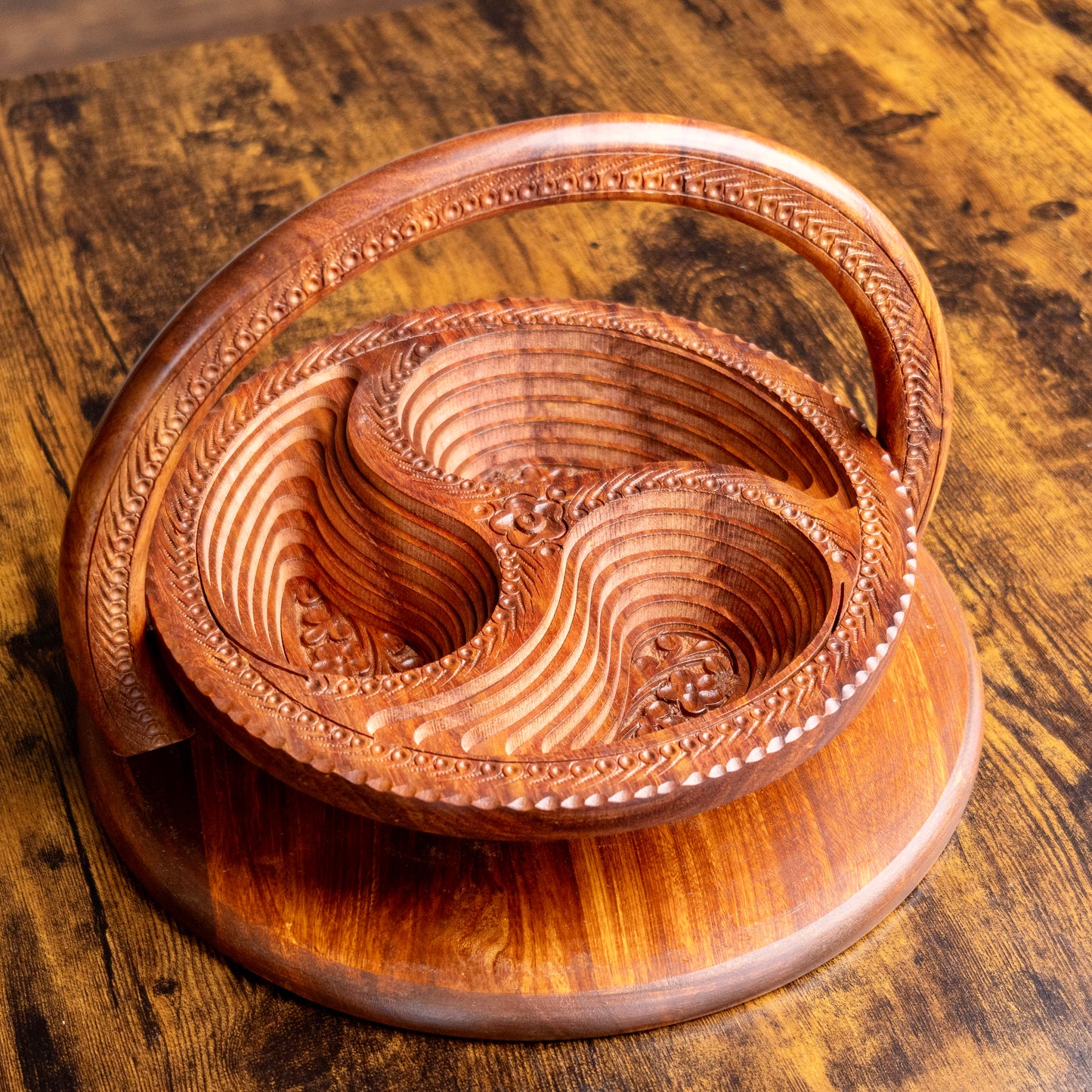 Collapsible basket 3 compartment